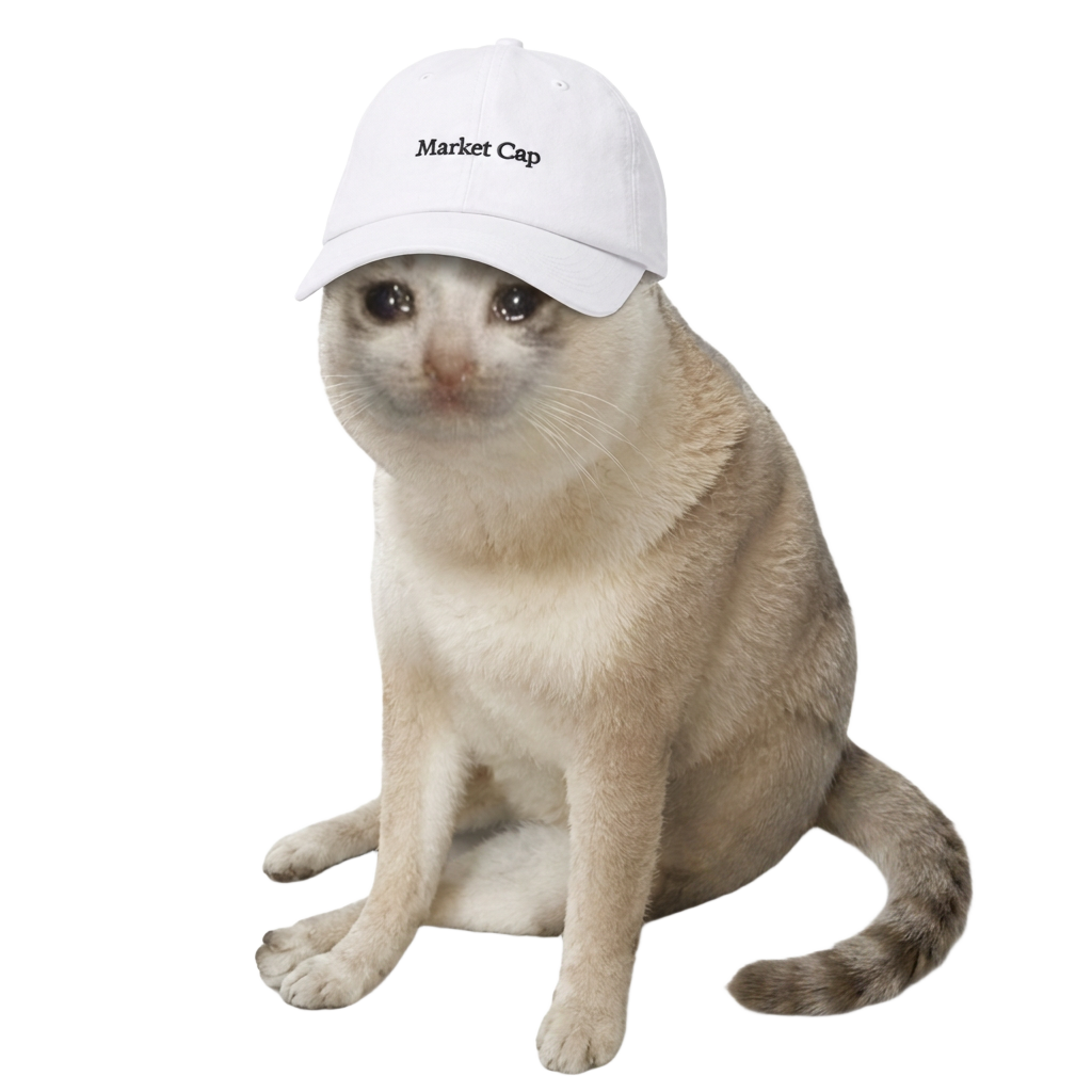 CashCatWif mascot β white cat wearing a Market Cap