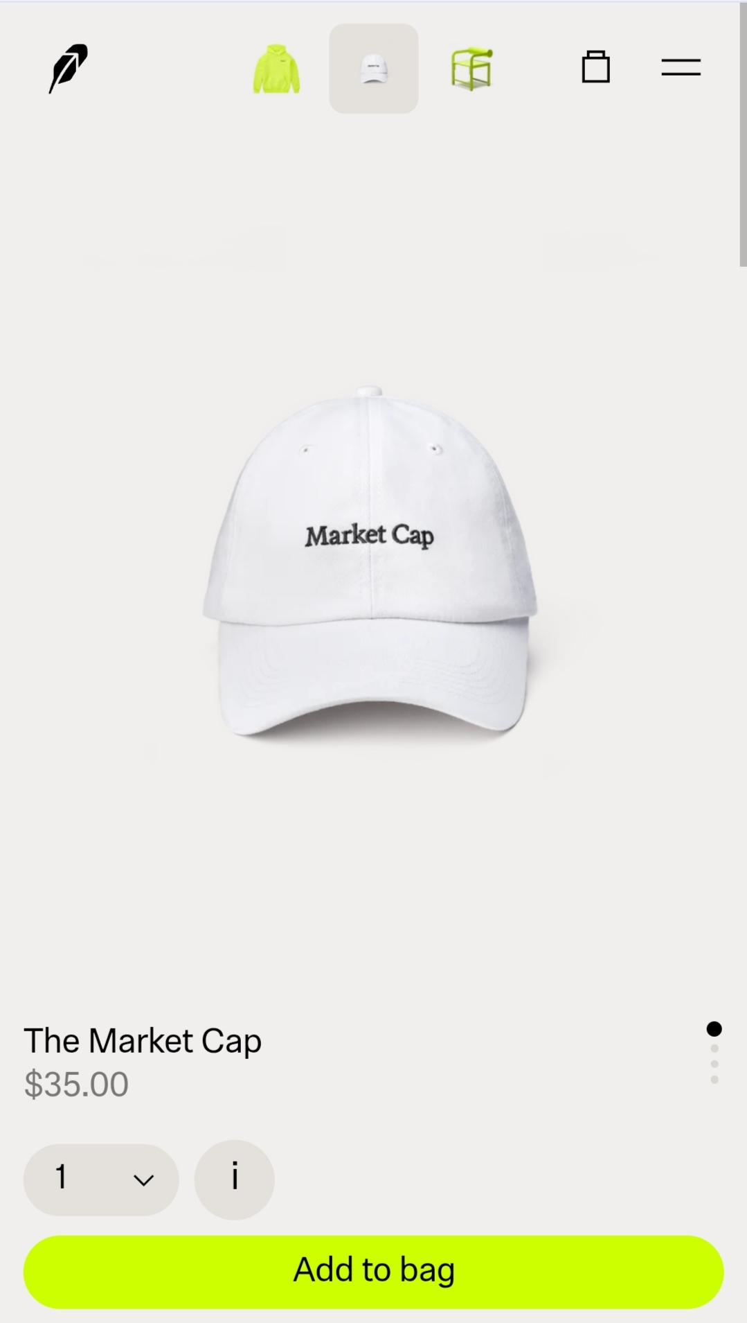 The Market Cap β official Robinhood white cap